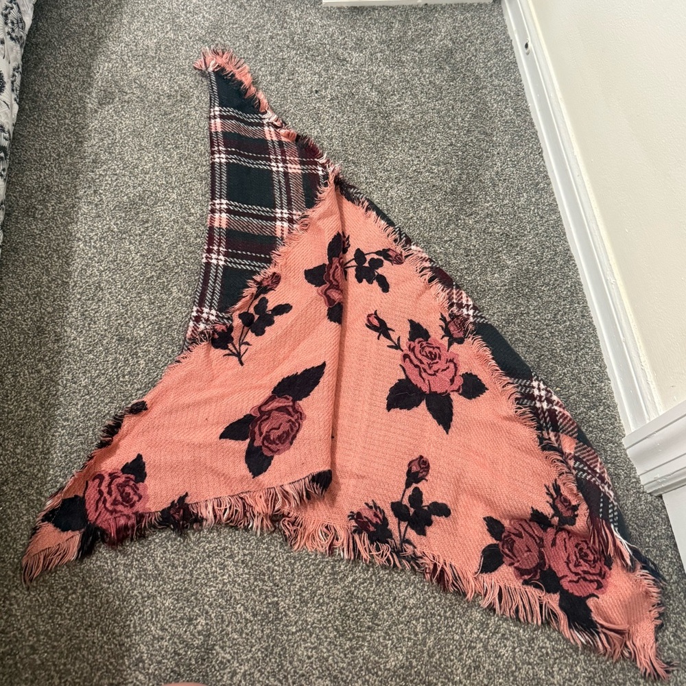 Source Unknown Pink and Blue Butterfly Scarf